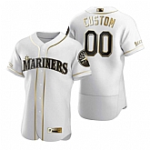 Seattle Mariners Customized Nike White Stitched MLB Flex Base Golden Edition Jersey,baseball caps,new era cap wholesale,wholesale hats